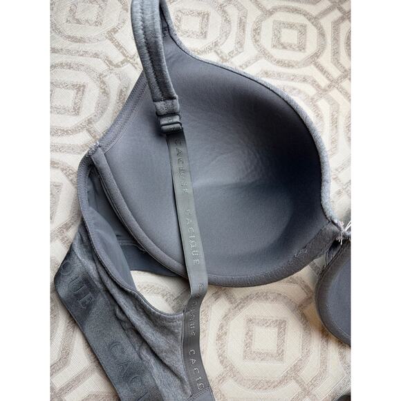 Cacique Boost Plunge Bra Gray Size 44D Push-Up Underwire Lightly Lined Support - Picture 7 of 7
